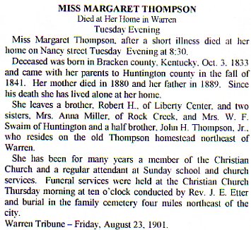 Margaret Thompson obit