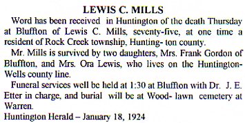 Lewis Mills obit